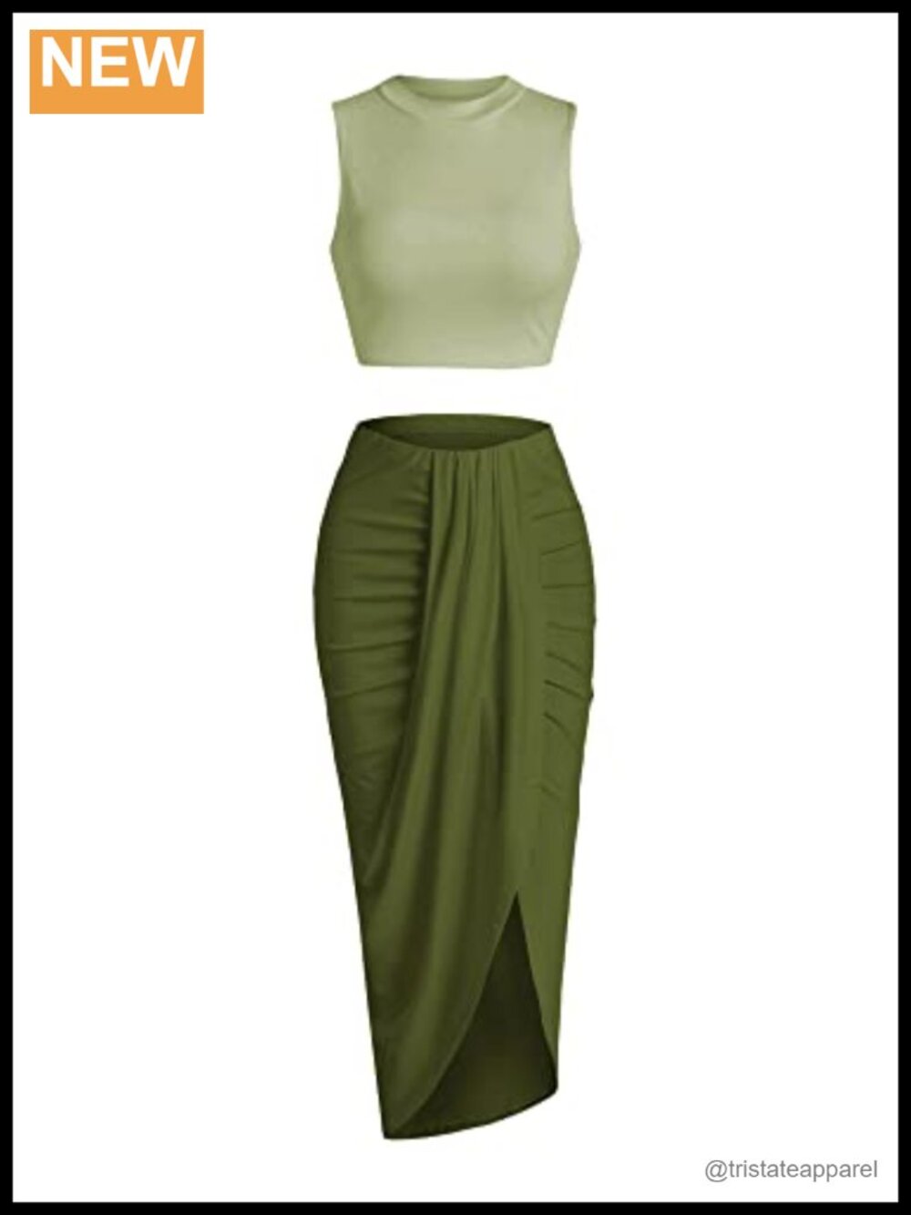 ZAFUL 2 Piece Skirt Set Crop Top Ruched Maxi Skirt Sleeveless Slim Fit